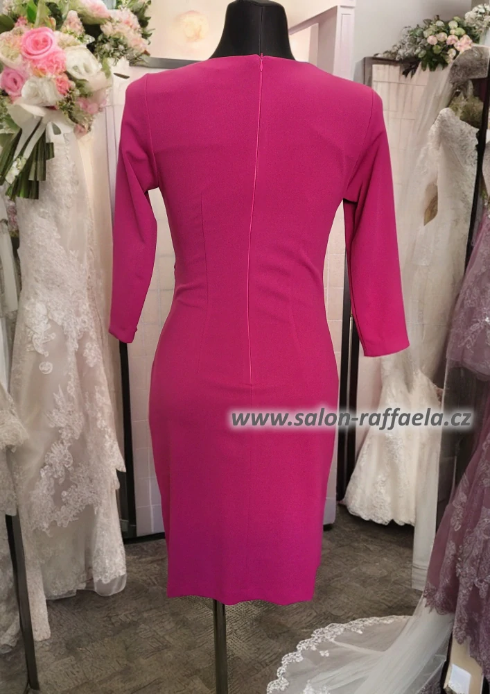Fuchsiové pružné šaty se sponou naboku Randa (vel. L/XL)