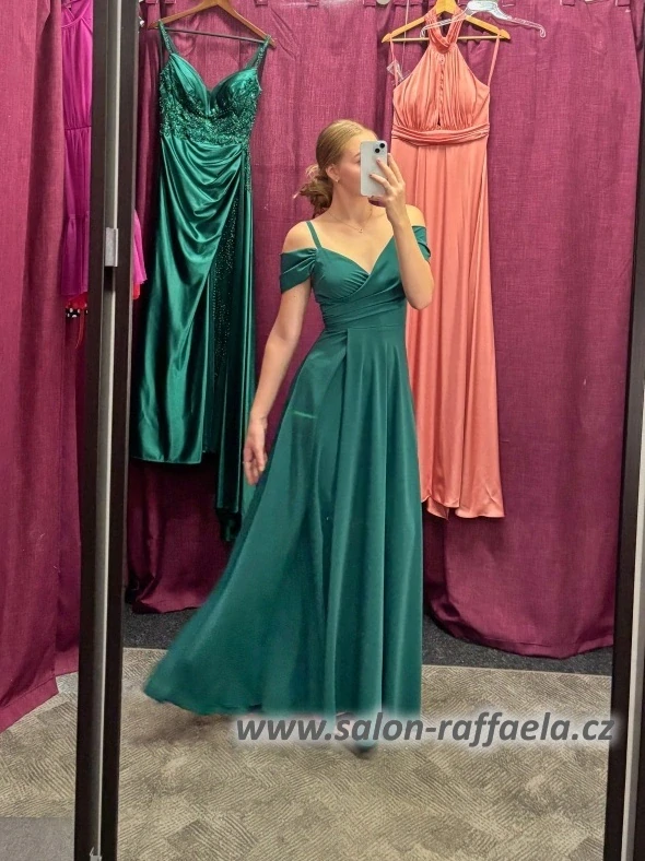 Elegantní šaty se spadlými rameny Trin z exkluzivní jemné látky (vel. 34)