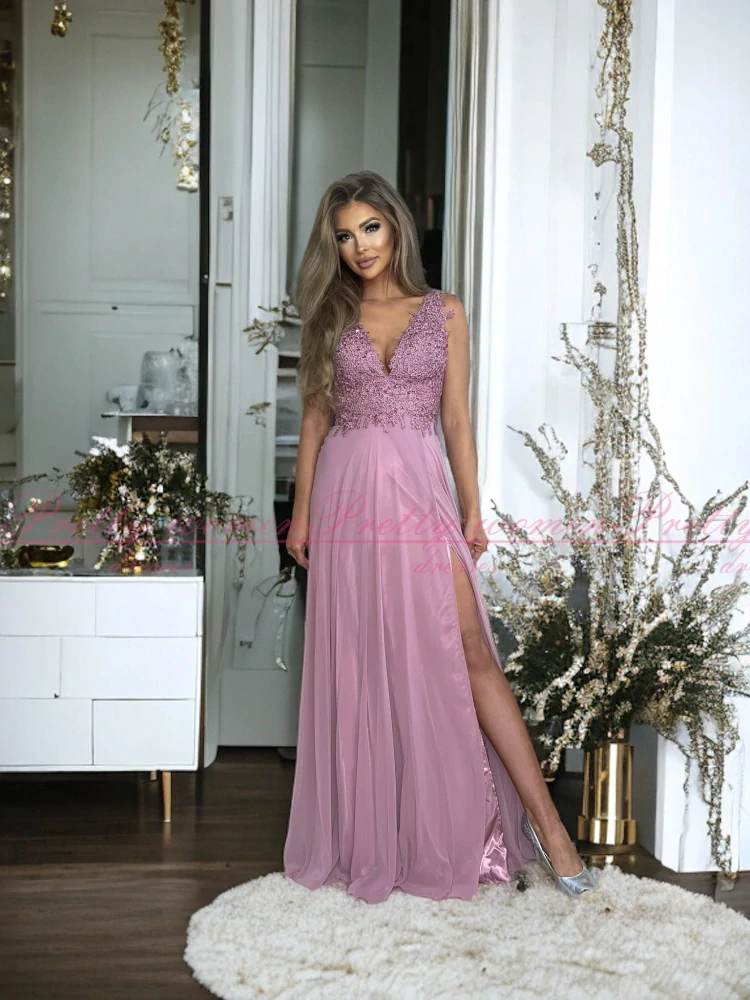 Starorůžové šaty s krajkovým topem a holými zády Clarita (vel. 36)