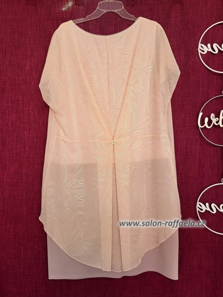 Decentní šaty Botega s pružnou sukní a jemnou halenkou sepnutou na zádech (vel. 48)