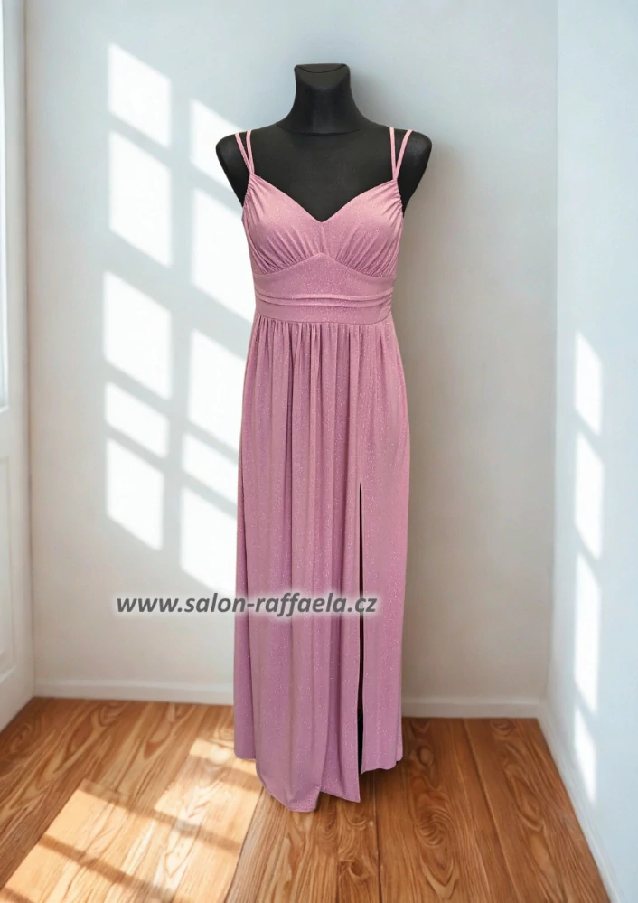 Starorůžové třpytivé šaty s dvojitými ramínky Arcola (vel. 36)