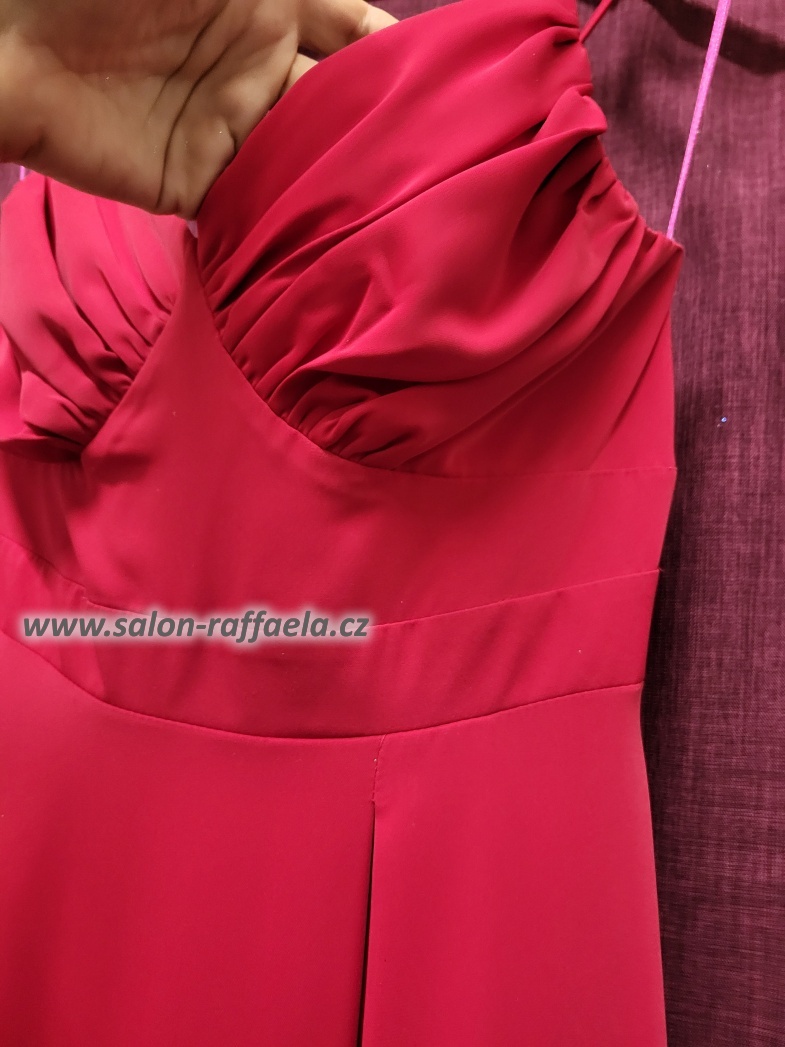 Jahodové hladké šaty se šněrováním Goa (vel. 36)