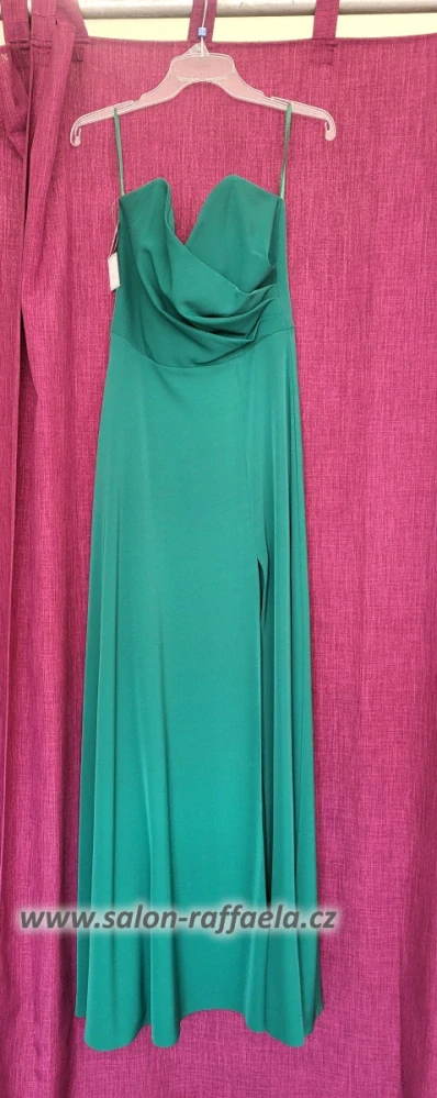 Klasické jednoduché tmavě zelené šaty Artemisa II s rozparkem (vel. 34)