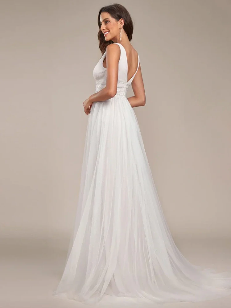 Jednoduché svatební šaty Veneto v barvě šampaň (vel. 36)