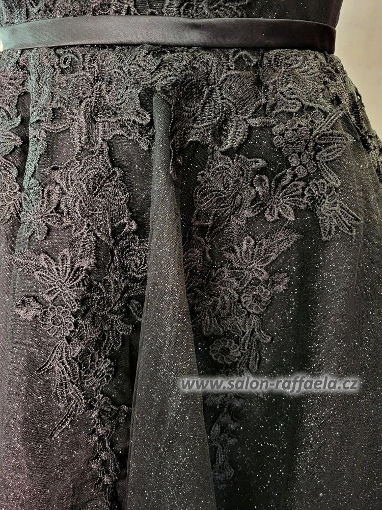 Krátké šaty s třpytivou tylovou sukní Mila a šněrováním (vel. 38)