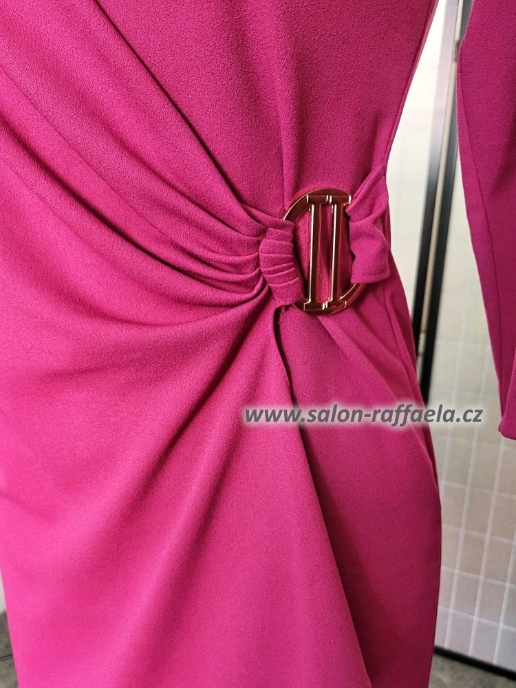 Fuchsiové pružné šaty se sponou naboku Randa (vel. L/XL)