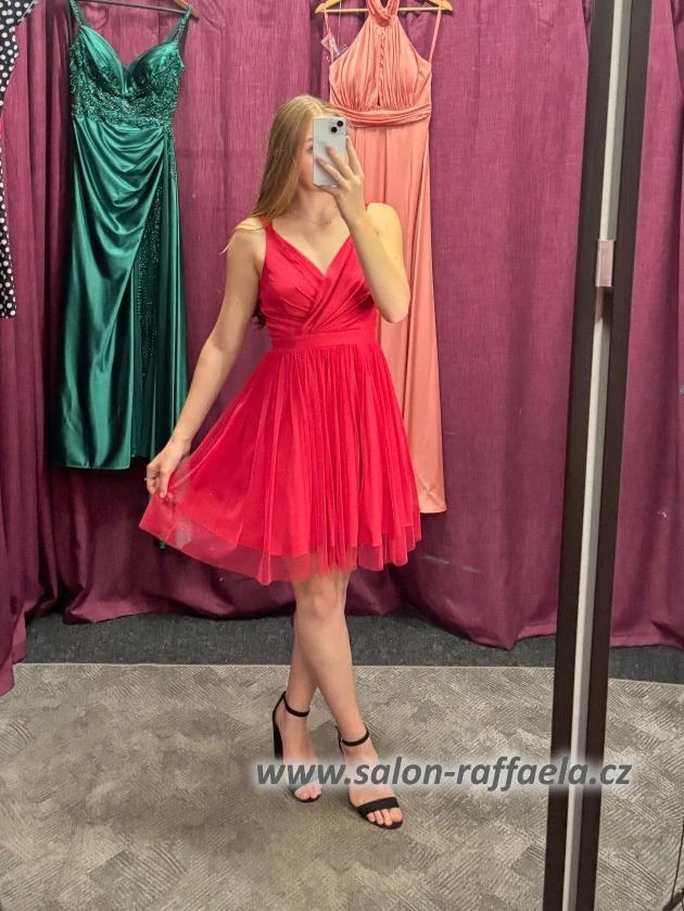 Koktejlové šaty jemně třpytivé šaty s tylovou načechranou sukní Buford IV (vel. 36/38)