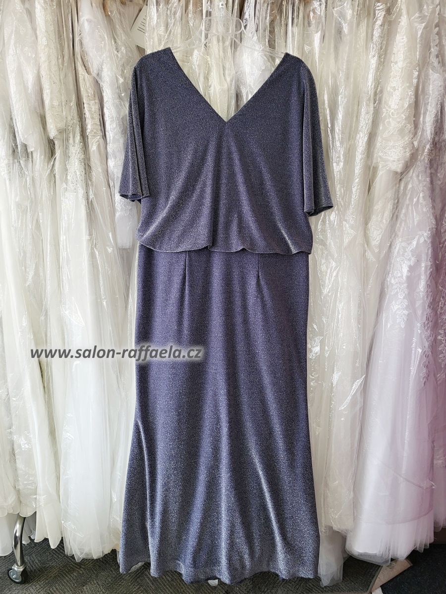 Šedomodré šaty s volným topem Palma (vel. 46)