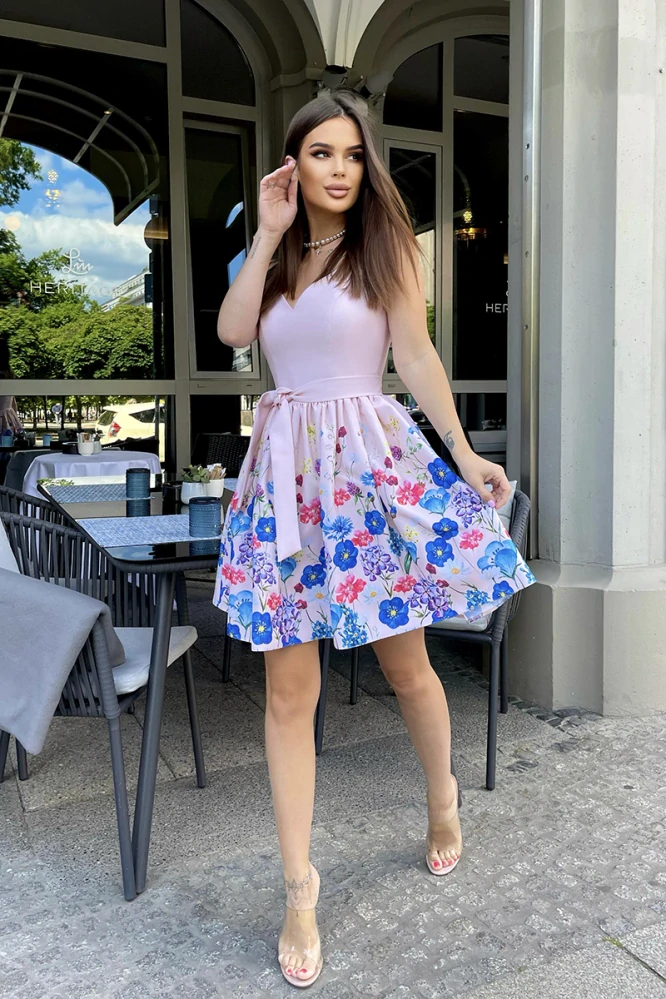 Letní společenské šaty s všitou spodničkou a kapsami Matera (vel. 38)