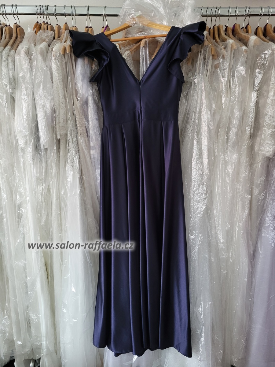 Bronzové saténové šaty s motýlkovými rukávky Lipik (vel. 36)