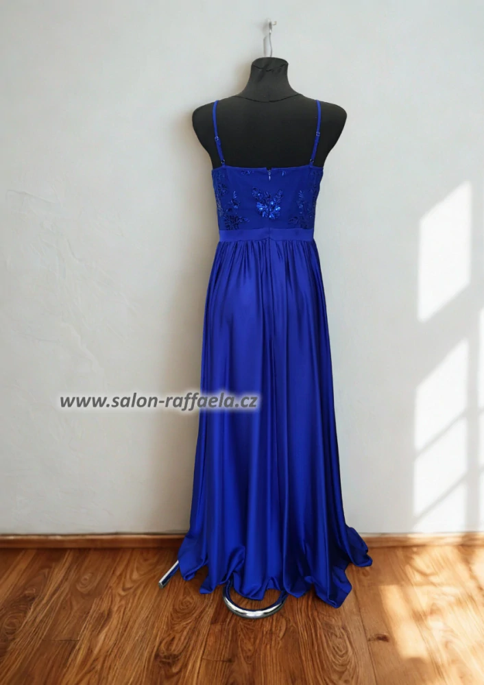 Dlouhé šaty se saténovou sukní a vyšívaným topem Theresa II (vel. M)