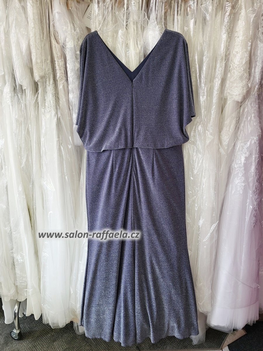 Šedomodré šaty s volným topem Palma (vel. 46)
