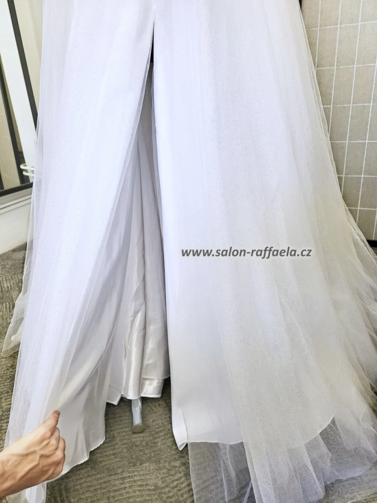 Svatební šaty s třpytivou sukní a průsvitným topem Carpi (vel. 36, 38)