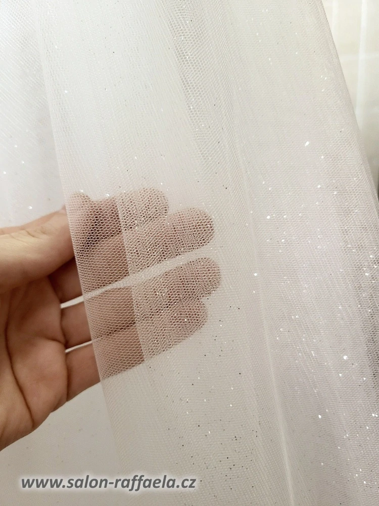 Svatební šaty Lenu s třpytivou sukní s rozparkem (vel. 40)