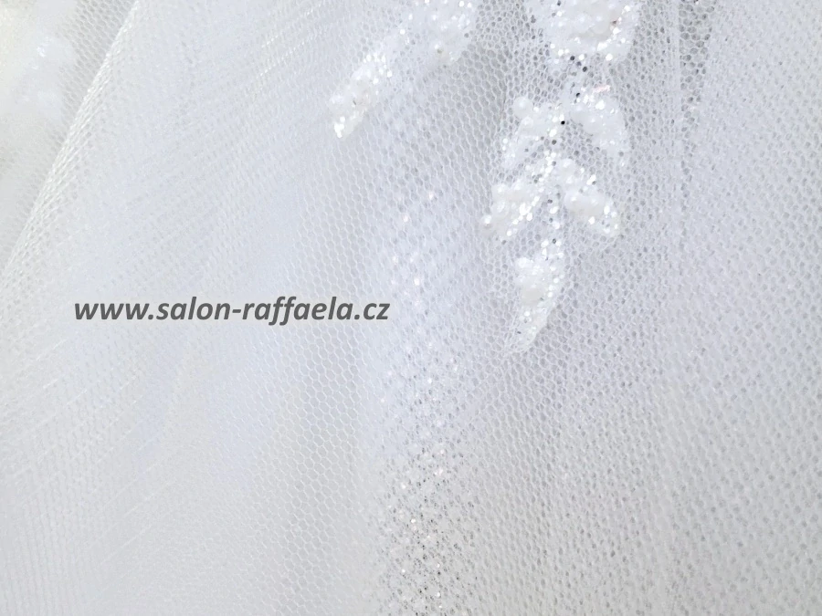 Svatební šaty s odepínacími rukávky a třpytivou sukní s rozparkem Abreus (vel. 36, 38, 40)