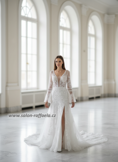 Svatební šaty Rubiera ve střihu mořská panna s rozparkem (vel. 38)
