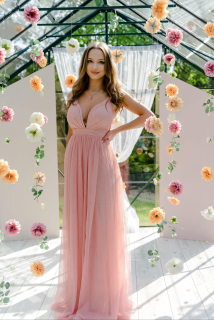 Maturitní tylové šaty Cento s holými zády (vel. 38/40)