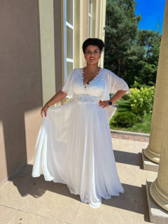 Exkluzivní svatební šaty s krajkovými zády Ripoli pro plnoštíhlé (vel. 44, 46, 48)