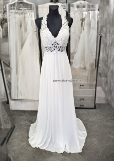 Antické svatební šaty s rozparkem Pareto (vel. 38)