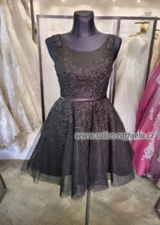 Krátké šaty s třpytivou tylovou sukní Mila a šněrováním (vel. 38)