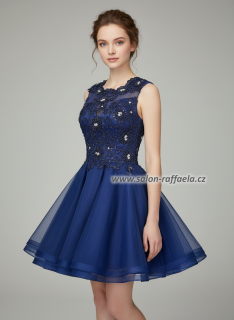 Koktejlové šaty s nadýchanou sukní v barvě noční oblohy Sagron (vel. 38)