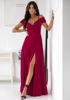 Elegantní šaty se spadlými rameny Trin z exkluzivní jemné látky (vel. 44)