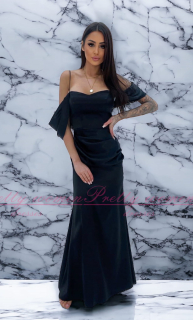 Černé saténové šaty Chico se spadlými rameny (vel. 40)