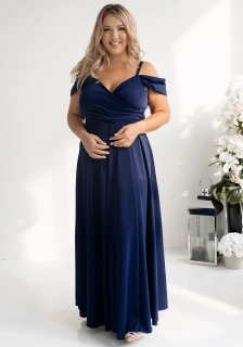 Elegantní šaty se spadlými rameny Trin z exkluzivní jemné látky (vel. 42)