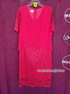 Jahodové krátké šaty kostýmkového typu Duirro pro maminku nebo babičku (vel. XL)