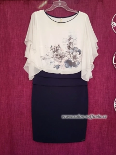 Decentní šaty s pružnou sukní a přišitou volnou halenkou Botega (vel. 44)