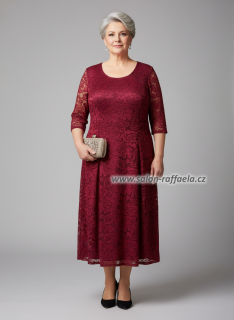 Tříčtvrteční krajkové šaty Pontiac s rukávy pro maminku nebo babičku (vel. 44, 46, 48)