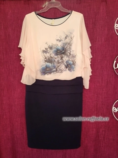 Decentní šaty s pružnou sukní a přišitou volnější halenkou Botega (vel. 46)