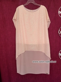 Decentní šaty Botega s pružnou sukní a jemnou halenkou sepnutou na zádech (vel. 48)