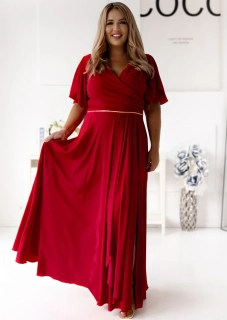 Dlouhé šaty s áčkovou sukní s odepínacím páskem a širokým rukávem Bernina (vel. 48)