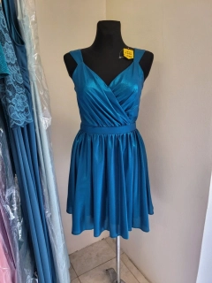 Mírně lesklé tyrkysové šaty Albareto (vel. S)