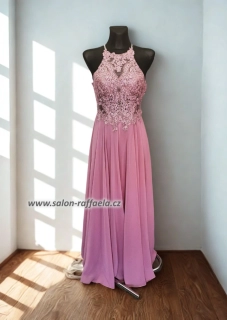 Luxusní bohatě vyšívané šaty ke krku a s holými zády Blair (vel. 34/36)