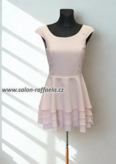 Béžové šaty Kelly s prodlouženým zadním dílem (vel. 36)