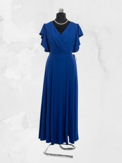 Jednoduché dlouhé společenské šaty Delei II s motýlím rukávkem (vel. 50)