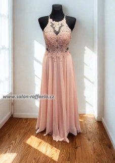 Luxusní bohatě vyšívané šaty ke krku a s holými zády Blair (vel. 36/38)