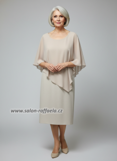 Jednodílné šaty s volnou halenkou s cípem Elpi (vel. 46)