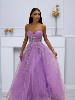 Maturitní šaty s květinovou 3D aplikací Pinasca (vel. 36)