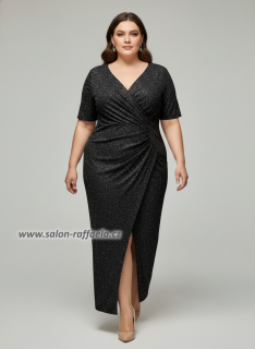 Třpytivé společenské šaty chytrého střihu pro plnoštíhlé Sion (vel. 46/48)