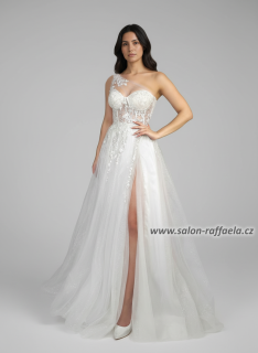 Svatební šaty Termini na jedno rameno (vel. 34)
