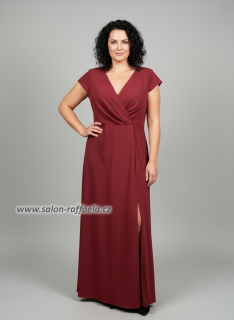 Jednoduché dlouhé společenské šaty áčkového střihu Pastora (vel. 42)