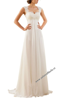 Svatební šaty se zvýšeným pasem a šněrováním na zádech Emilie (na objednávku)