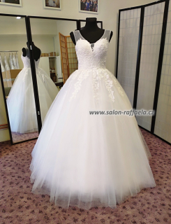 Svatební šaty s průsvitnými ramínky a tylovou sukní Austin (na objednávku)