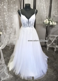 Svatební šaty s třpytivou sukní a průsvitným topem Carpi (vel. 36, 38)